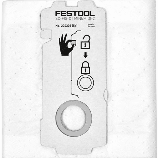 Festool Self-Cleaning Filter Bag for CT 15/CT MINI I/CT MIDI I - Captures Dust and Debris for Easy Disposal