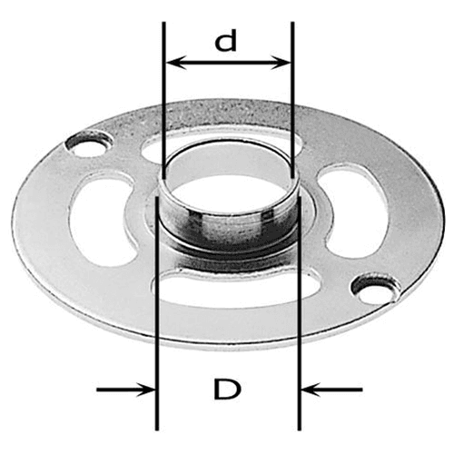 Festool 10.8mm Template Guide for OF 1010 router with 9mm inside diameter and metal copying ring