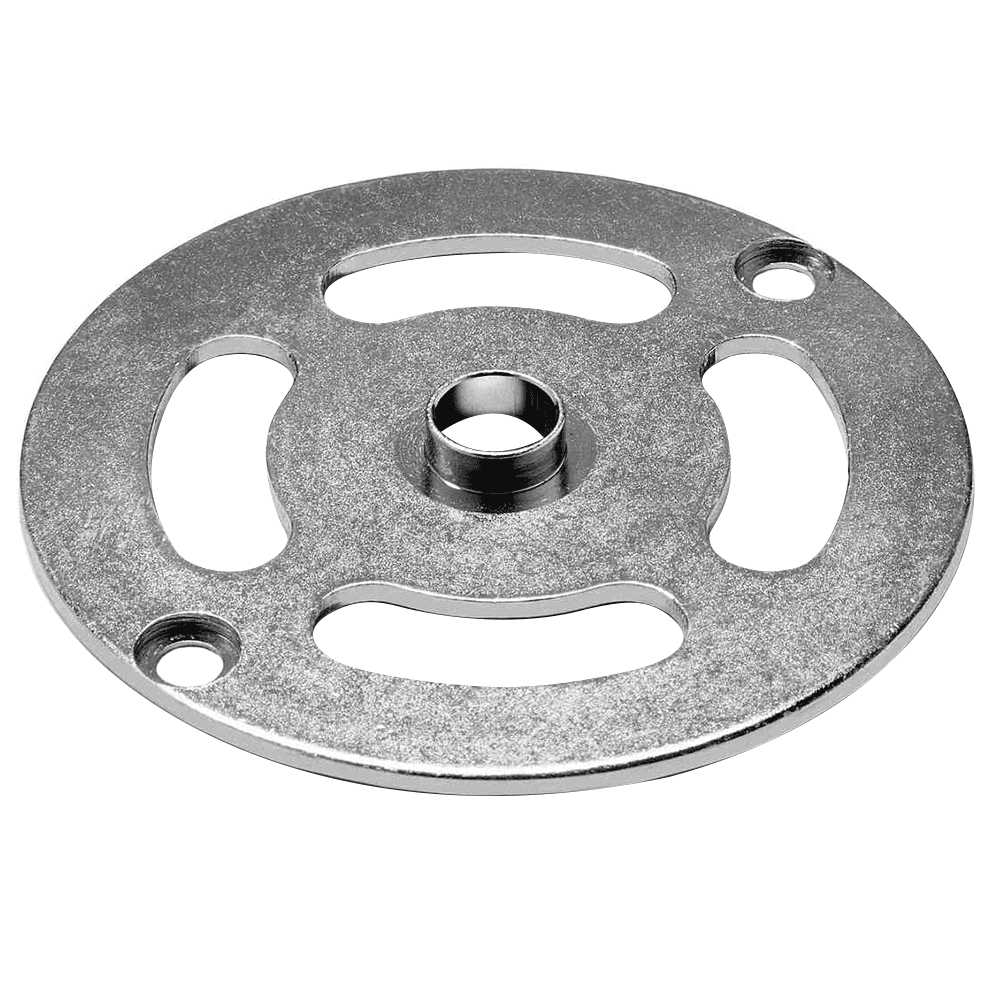 Attach metal copying ring to OF1010 router base with Festool 10.8mm Template Guide