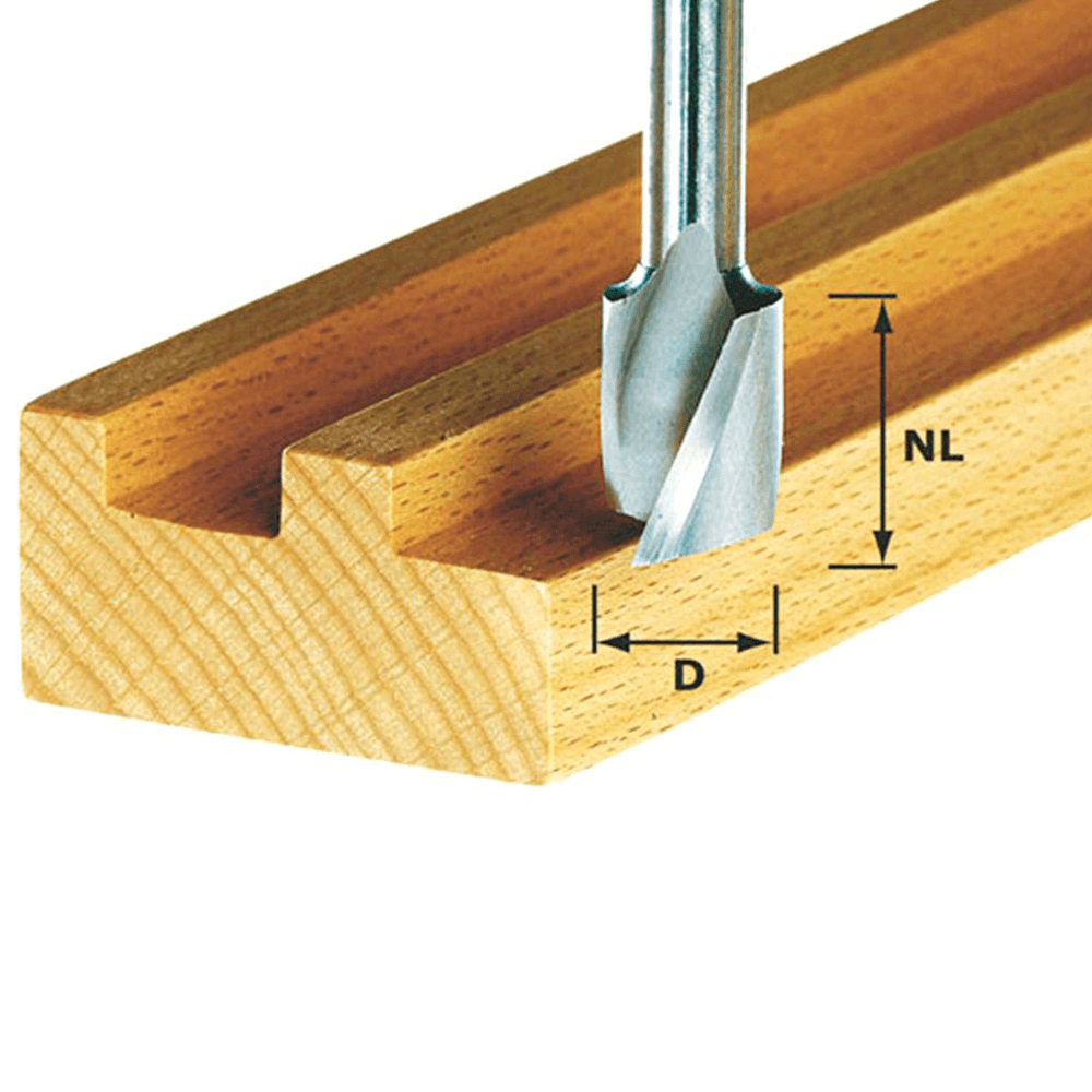 10mm x 60mm Spiral Groove Cutter, 8mm Shank - Alt Image 1