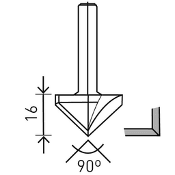 32mm x 49mm V-Groove Bit, 8mm Shank - Alt Image 1