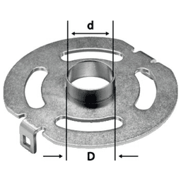 Festool OF 1400 router template guide with 40mm outside and 37mm inside diameter and quick change copying rings