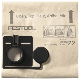 Festool CT Mini Dust Extractor Filter Bag - Double Layered Tear Resistant Material - Extends Life of Main Filter