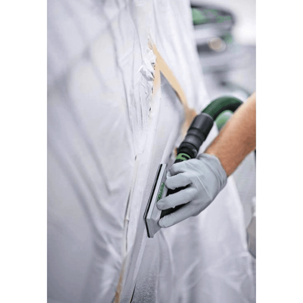 Close-up of Festool Hand Sanding Block with 80mm x 130mm compatible abrasive