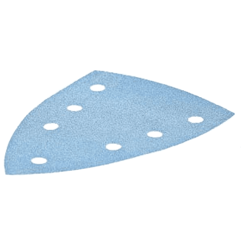 Hook & Loop 80 Grit 7 Holes Abrasive Granat DTS 400 Sanding Triangle, Aluminum Oxide on Paper (50/Pack) - Main Image