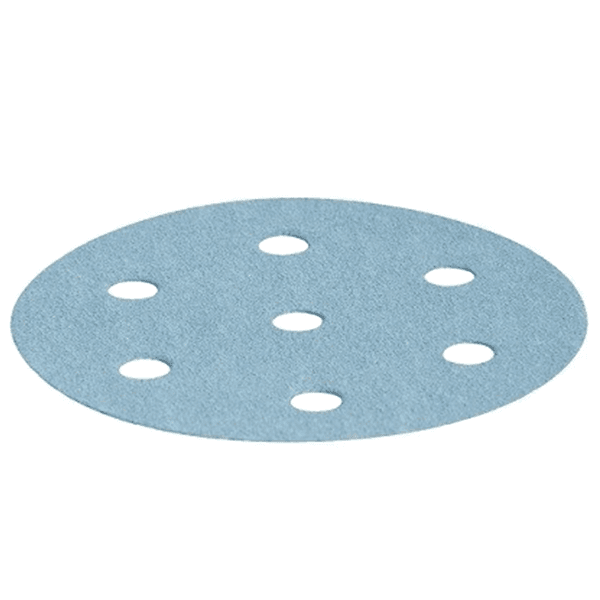 5" Hook & Loop 60 Grit 9 Holes Abrasive Granat D125 Sanding Disc, Aluminum Oxide on Paper (10/Pack) - Alt Image 1