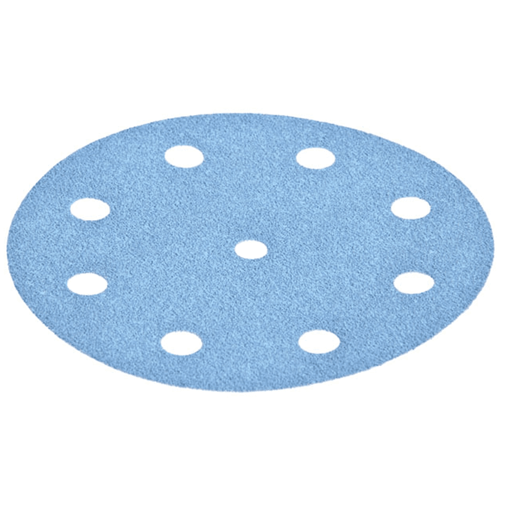 5" Hook & Loop 60 Grit 9 Holes Abrasive Granat D125 Sanding Disc, Aluminum Oxide on Paper (10/Pack) - Main Image