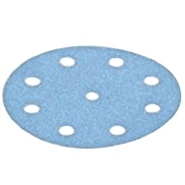 5" Hook & Loop 40 Grit 9 Holes Abrasive Granat D125 Sanding Disc, Aluminum Oxide on Paper (50/Pack) - Alt Image 1