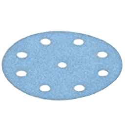5" Hook & Loop 40 Grit 9 Holes Abrasive Granat D125 Sanding Disc, Aluminum Oxide on Paper (50/Pack) - Alt Image 1
