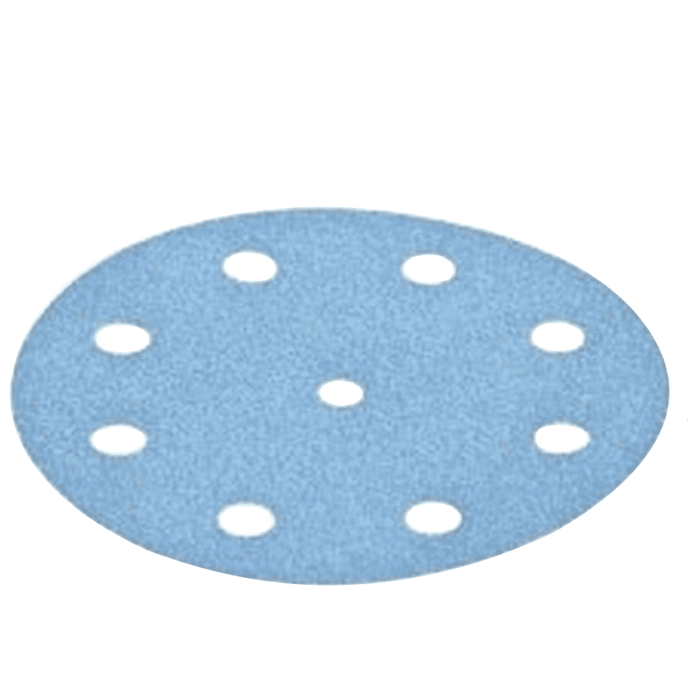 5" Hook & Loop 400 Grit 9 Holes Abrasive Granat D125 Sanding Disc, Aluminum Oxide on Paper (100/Pack) - Alt Image 1