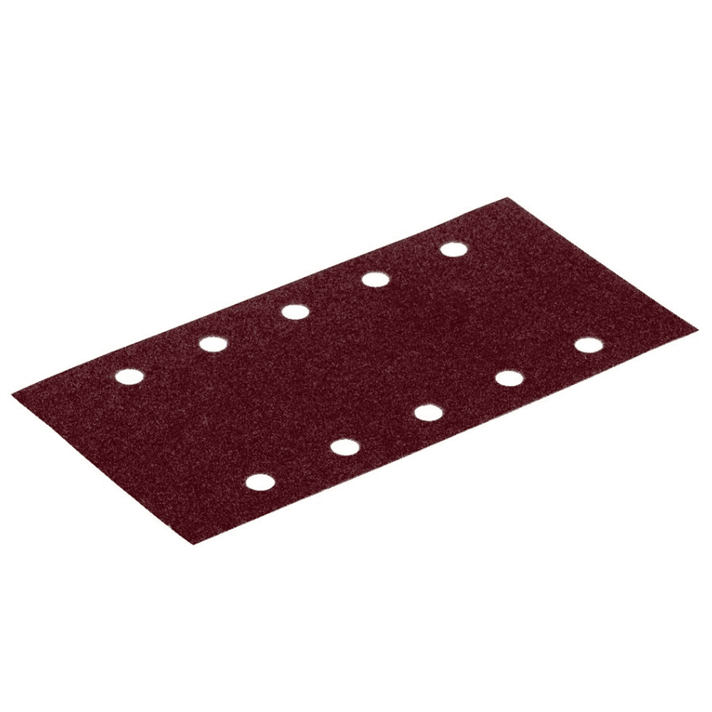 228mm x 115mm 60 Grit 10 Holes Abrasive Rubin 2 Sanding Sheet, Aluminum Oxide (50/Pack) - Alt Image 1