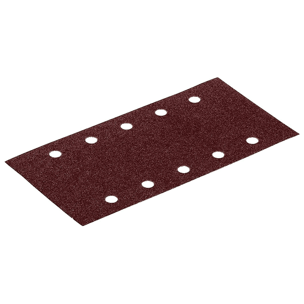 228mm x 115mm 60 Grit 10 Holes Abrasive Rubin 2 Sanding Sheet, Aluminum Oxide (50/Pack) - Main Image