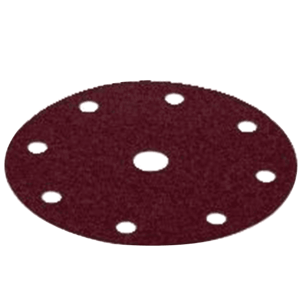 5" Hook & Loop 60 Grit 9 Holes Abrasive Rubin 2 Sanding Disc, Aluminum Oxide on Paper (50/Pack) - Alt Image 1