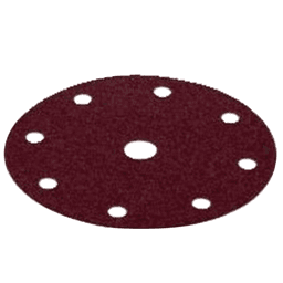 5" Hook & Loop 60 Grit 9 Holes Abrasive Rubin 2 Sanding Disc, Aluminum Oxide on Paper (50/Pack) - Alt Image 1