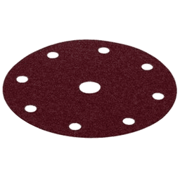 5" Hook & Loop 120 Grit 9 Holes Abrasive Rubin 2 Sanding Disc, Aluminum Oxide on Paper (10/Pack) - Alt Image 1