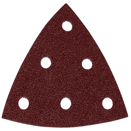 Hook & Loop 100 Grit 6 Holes Abrasive Rubin 2 D90 Delta Triangle, Aluminum Oxide on Paper (50/Pack) - Main Image