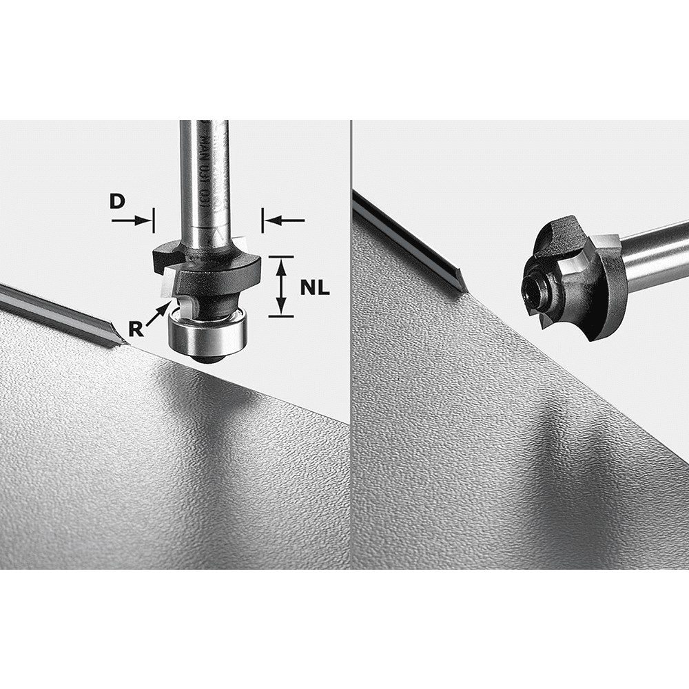 22mm x 3mm Radius Round Over Bit, 8mm Shank - Main Image