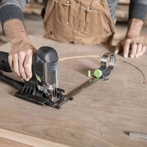 Festool Jigsaw with Tool-Free Base and Splinterguards for Tear-Free Cuts