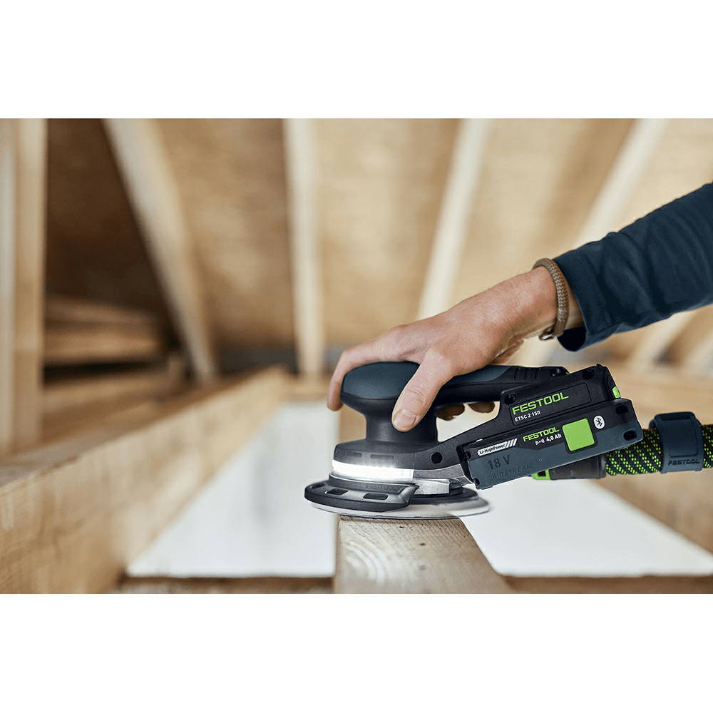 6" ETSC 2 150 I-PLUS Cordless Sander with 2 4.0Ah Batteries/Charger Alt 3 - Image