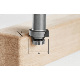 1-1/16" x 1/32" Radius Roundover Bit, 1-Flute Main - Image