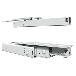 Fulterer 777 Pantry Slide with 440lb Capacity, Full Extension, Floor-Mount, White, 20 - Close Up of Thumbscrew for Vertical Tilt Adjustment