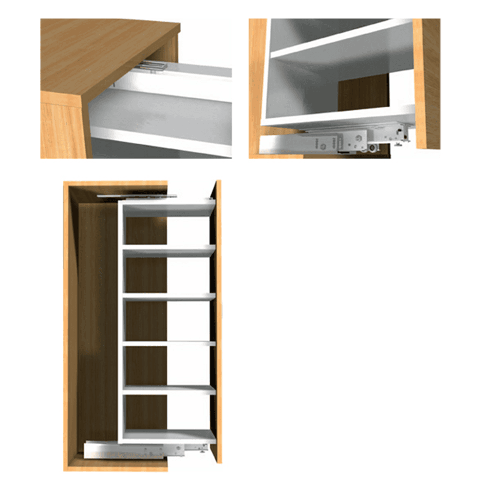 Fulterer 777 Pantry Slide with 440lb Capacity, Full Extension, Floor-Mount, White, 20 - Front View