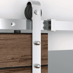 Matte Black Finish Barn Door Hardware Kit, 4'''' Rail Extension, Black POM Wheel