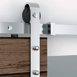 Us Futaba 6.5'''' Flat Rail Barn Door Hardware Kit - Surface Mount - Oil-Rubbed Bronze Finish - Image 2