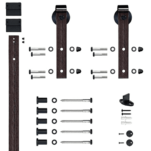 8'''' Flat Rail Barn Door Hardware Kit in Oil-Rubbed Bronze Finish