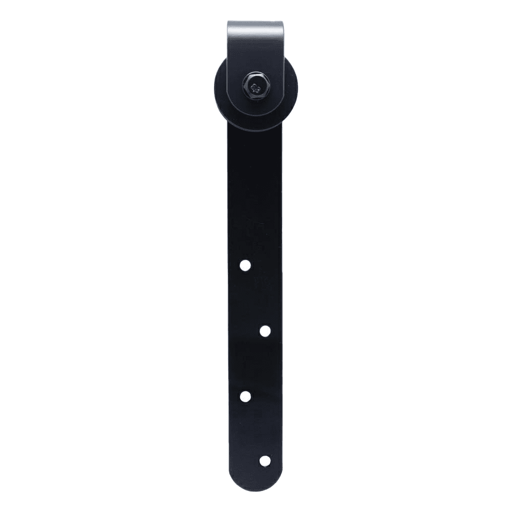 Matte black face mount roller for mini-barn door hardware by Us Futaba