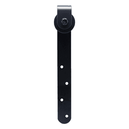 Matte black face mount roller for mini-barn door hardware by Us Futaba