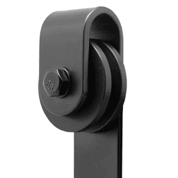 Us Futaba's durable matte black face mount roller for mini-barn door hardware