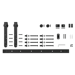 70" Mini-Barn Door Flat Rail Kit with Matte Black Finish for Space Saving Sliding Doors