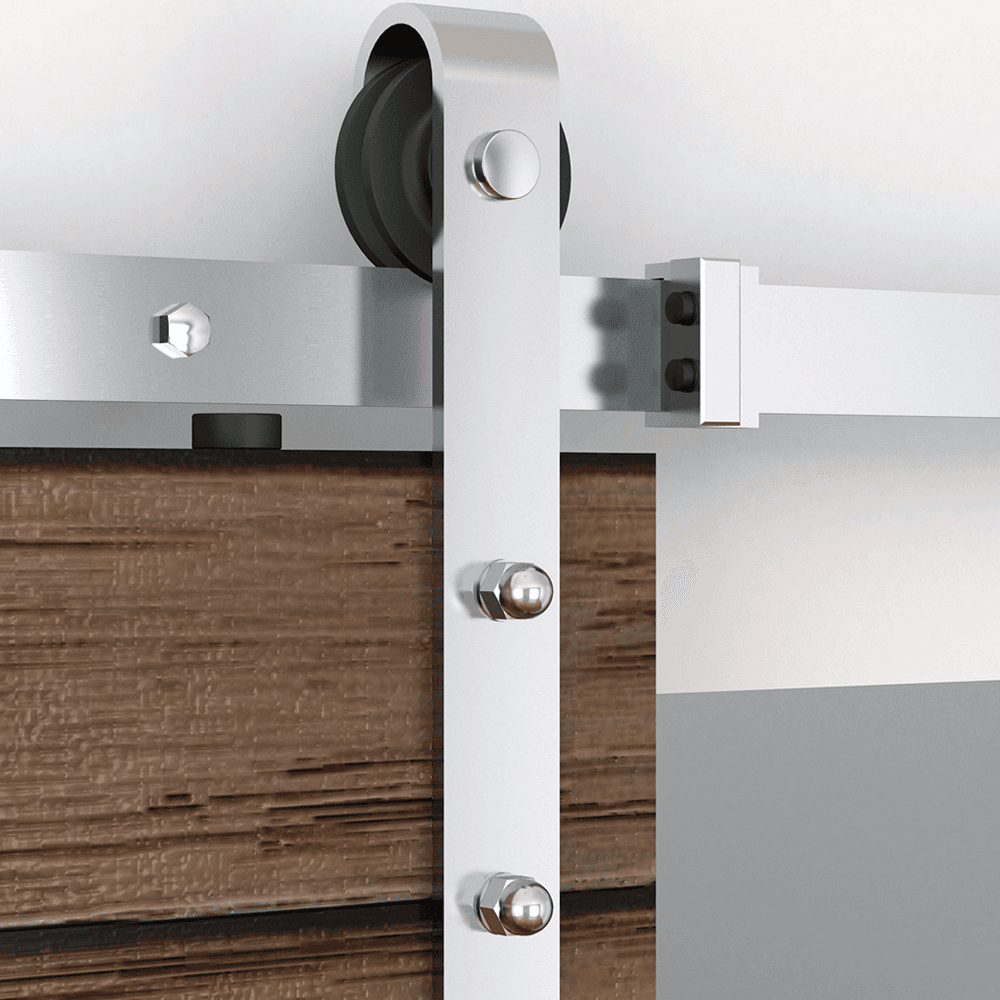 Top mount sliding door kit with black POM wheel