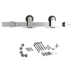 6.5-inch barn door hardware kit with sleek stainless steel finish and top mount design
