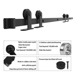 Matte black top mount roller for mini-barn door hardware