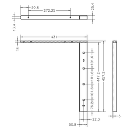 Pro Value Series Concealed Flat Bracket, Black - Diagram