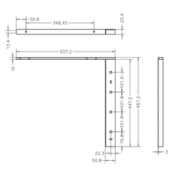 Pro Value Series Concealed Flat Bracket, White - Diagram