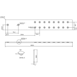 24" PRO Countertop Support Bracket, Standard Duty, Black Finish - Diagram