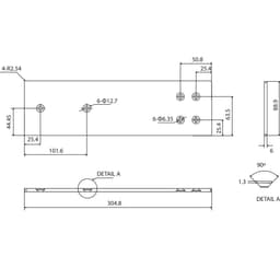 12" PRO Countertop Support Bracket, Heavy Duty, Black Finish - Diagram