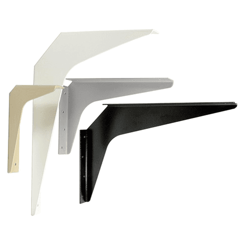 8" x 12" Heavy Duty Workstation Bracket, White Finish (1 Pair) Alt 2 - Image