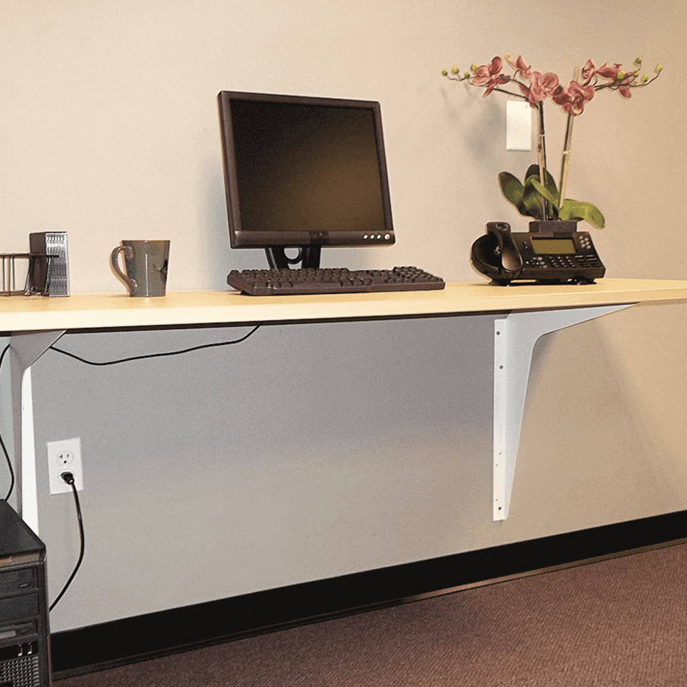 Us Futaba 24x29 Workstation Bracket Pair in White Finish - Installation Guide