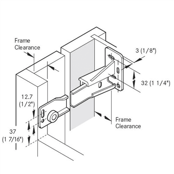 Grass 6600 Left Hand Adjustible Socket, Rear-Mount, White product image 2