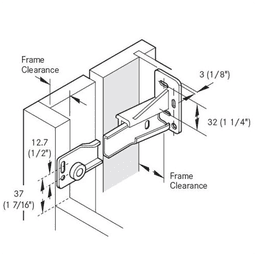 Grass 6600 Left Hand Adjustible Socket, Rear-Mount, White product image 2