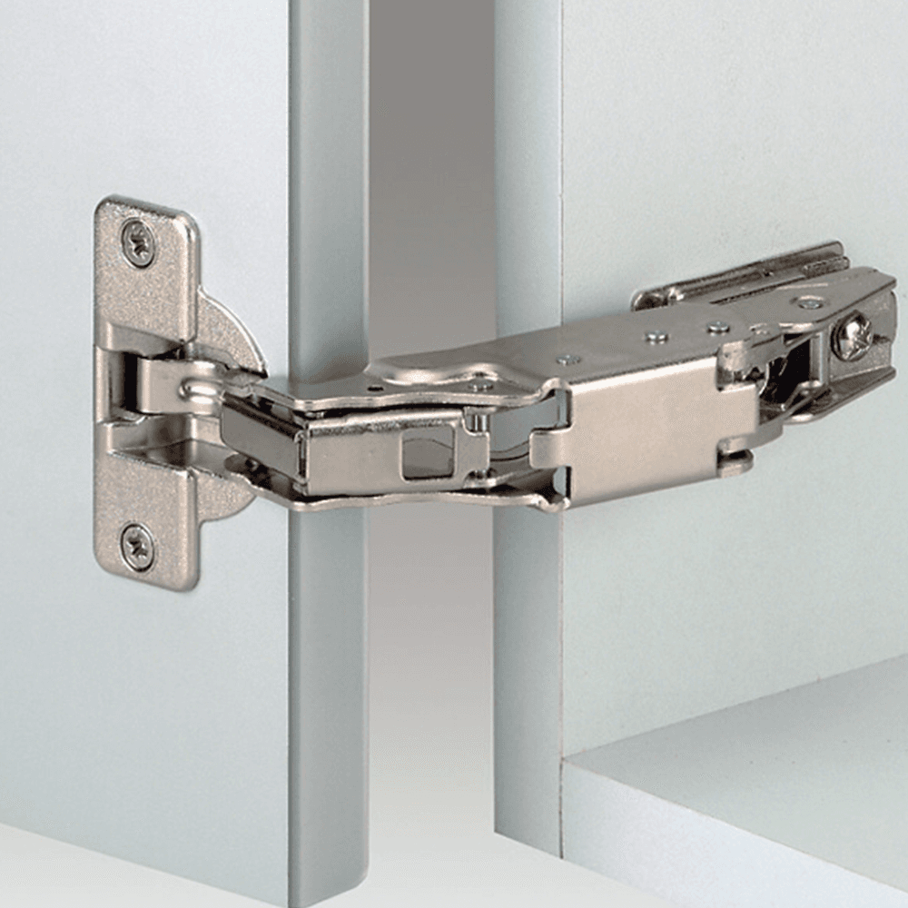 Nexis 170&#730; Opening Hinge, 45/48mm Bore Pattern, Soft-Closing, Half Overlay, Nickel-Plated, Impresso - Alt Image 1