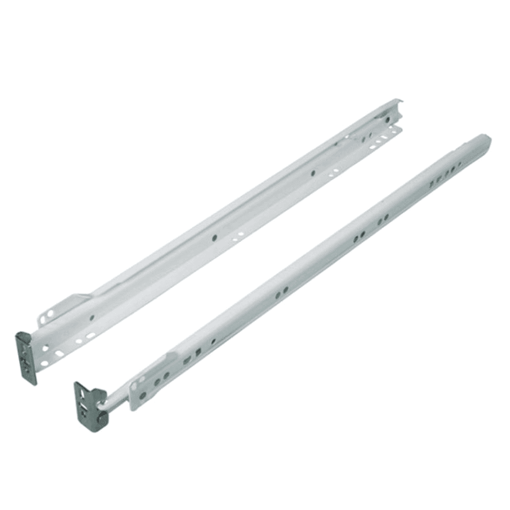 Bottom-Mount Drawer Slide with 100lb Capacity for Grass 1754 Tilt Front Drawer - Self-Closing, White, 22"