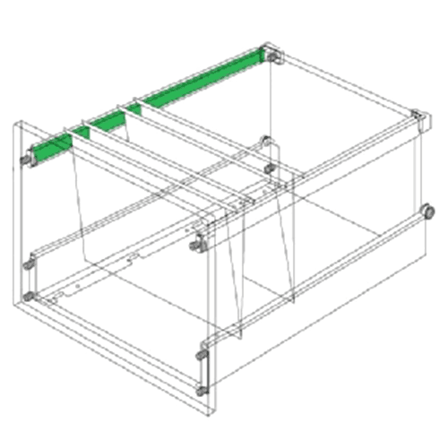 White Zargen 6110 Pendaflex Rail with lip for drop in file folders.