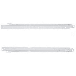 6600 Euro Drawer Slide with 75lb Capacity, Self-Closing, White Epoxy, 20" Polybag