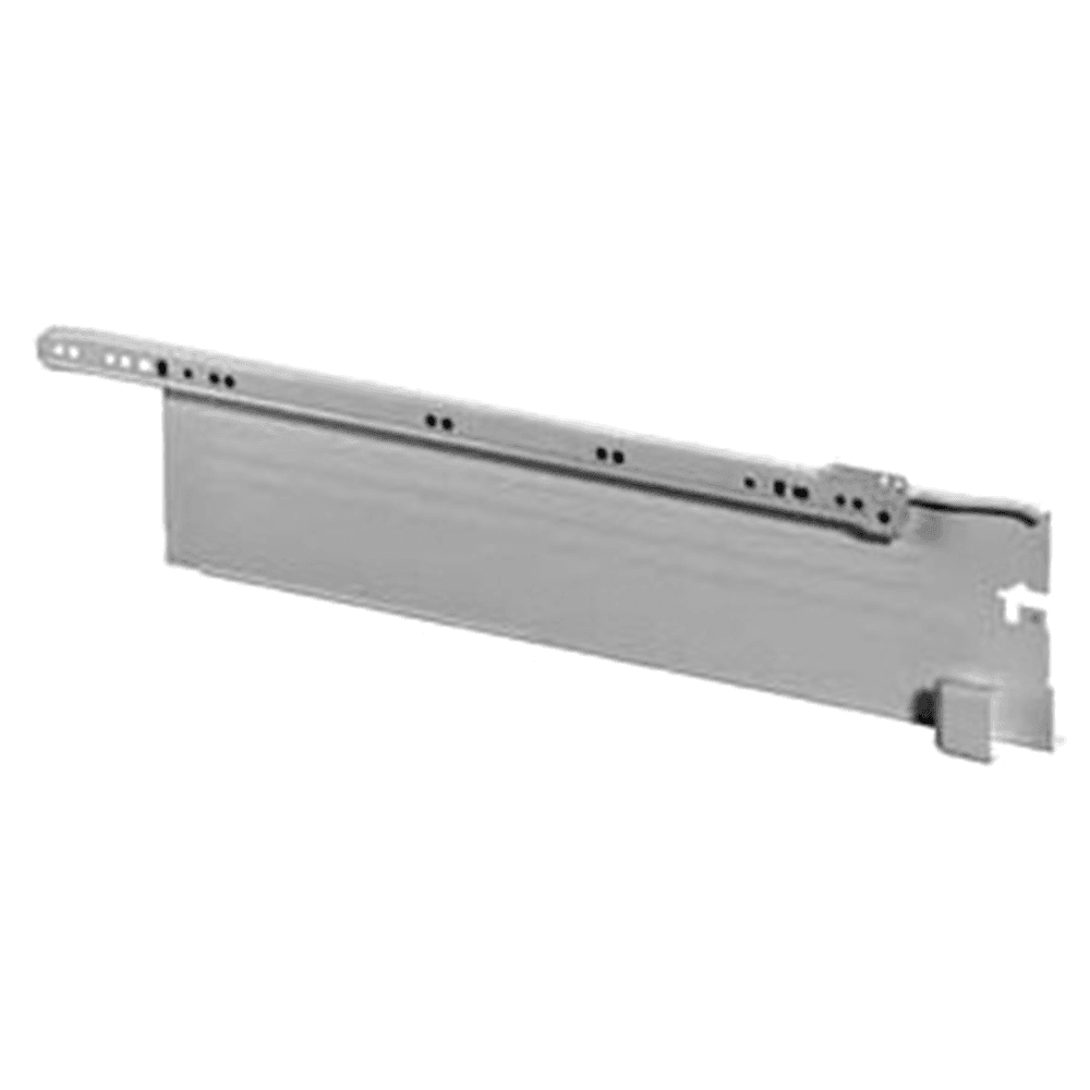 Integra drawer system with snap-in bottom mounting and 2-D front adjustment