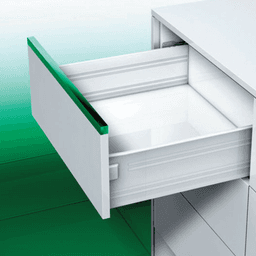 Grass Integra Quick 9013 Drawer Side Slide with 100lb Capacity, Self-Closing, White Epoxy, 16" - Front view